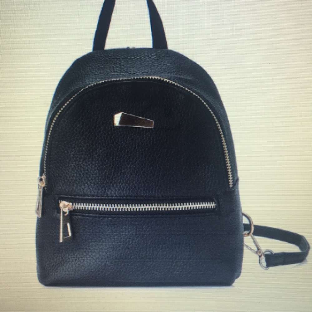 Mini Black Leather Backpack - Picture 2 of 2